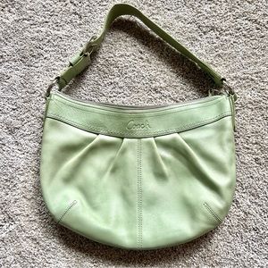 Coach - F13740 Soho Sage Green Pleated Signature Hobo Shoulder Bag